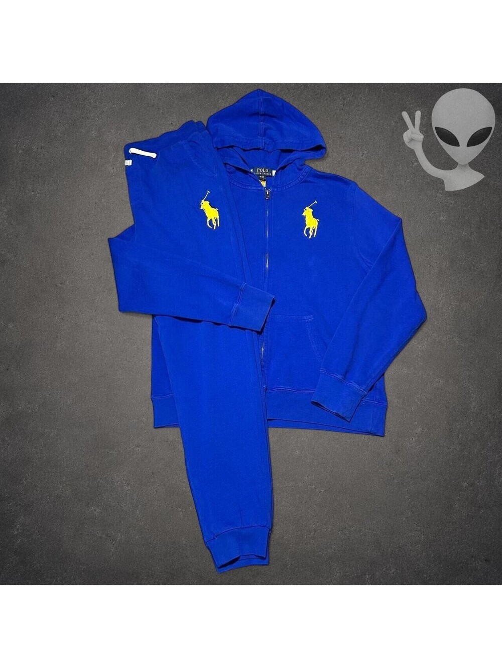 Polo Ralph Lauren Youth XL Fits Men Small Big Pony Full Zip Hoodie Jogger